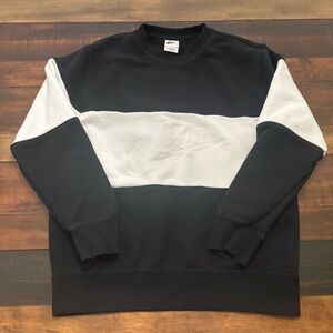 Vintage Nike Crewneck Sweatshirt Size M Color Block Black / White 90s Y2K Swoosh